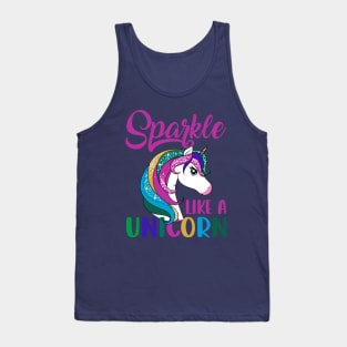 Sparkle like a Unicorn cute drawing colorful rainbow Tank Top